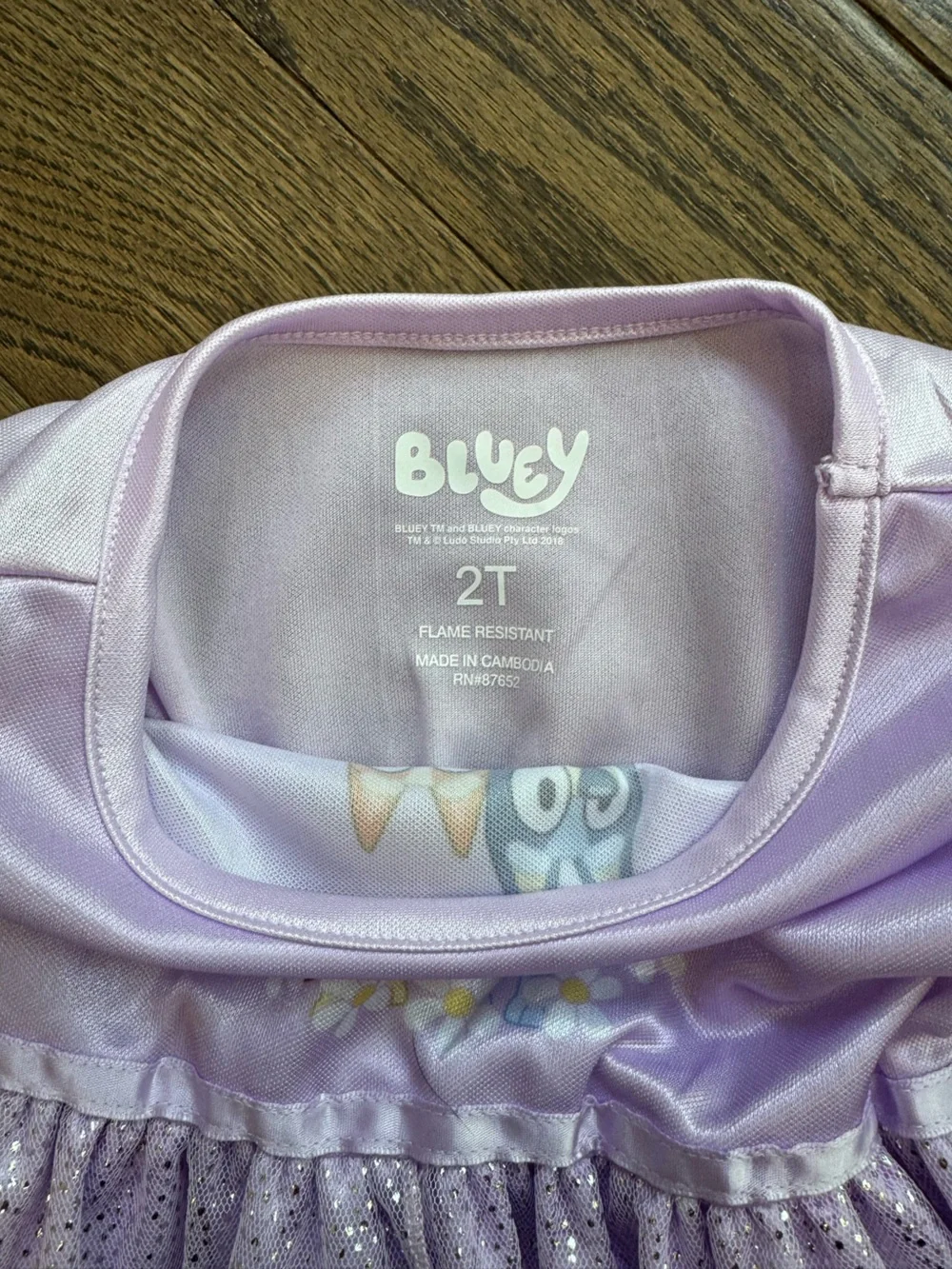 Bluey & Bingo purple nightgown pajama dress - 2T NWT - Picture 3 of 3